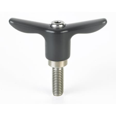 Adjustable Handle, T-Handle Design, Cast Zinc, 5/16-18 X 1.97 Stainless Steel External Thread, 3.07 Handle Diameter